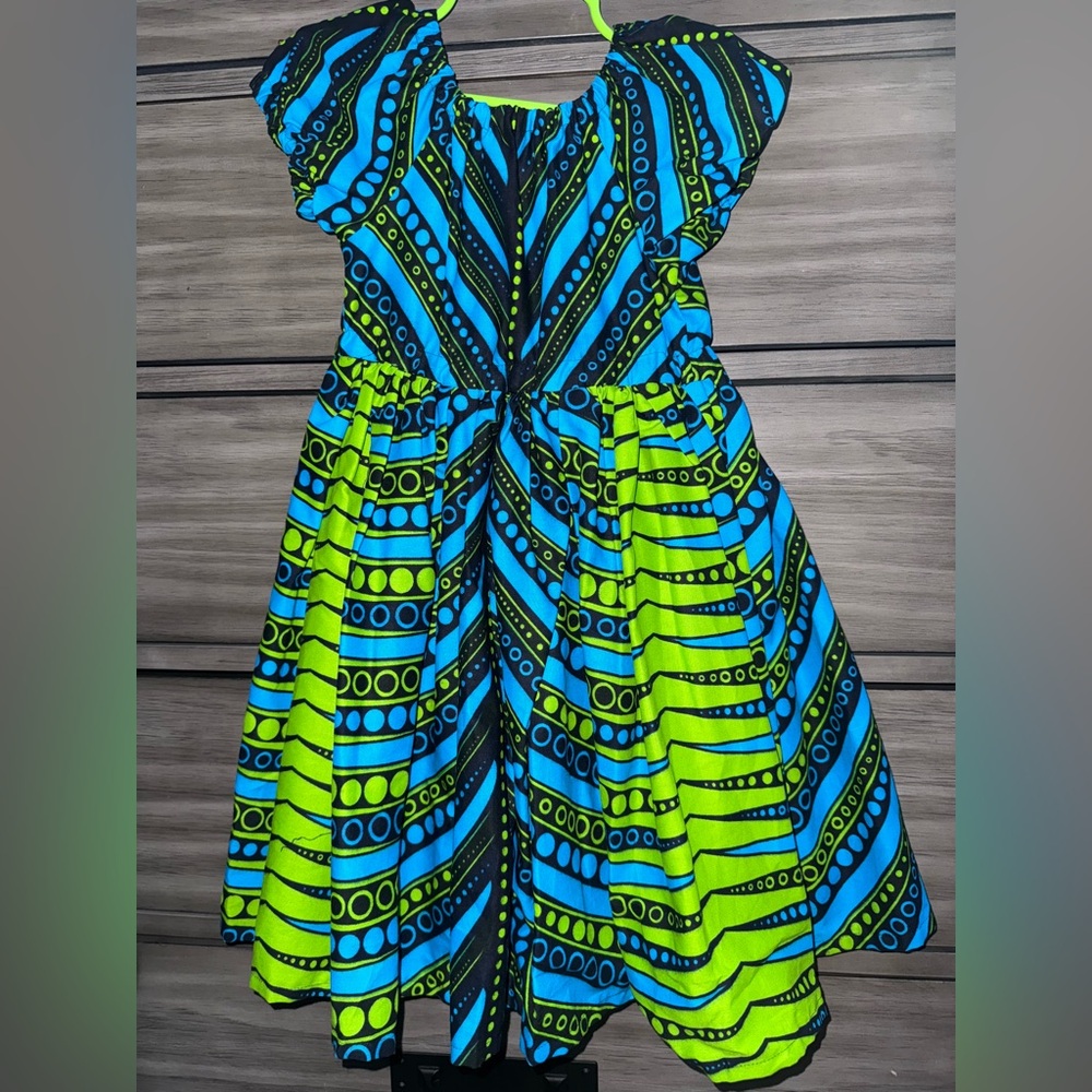 Blue Flutter Sleeve Casual Sundress 5T 👗